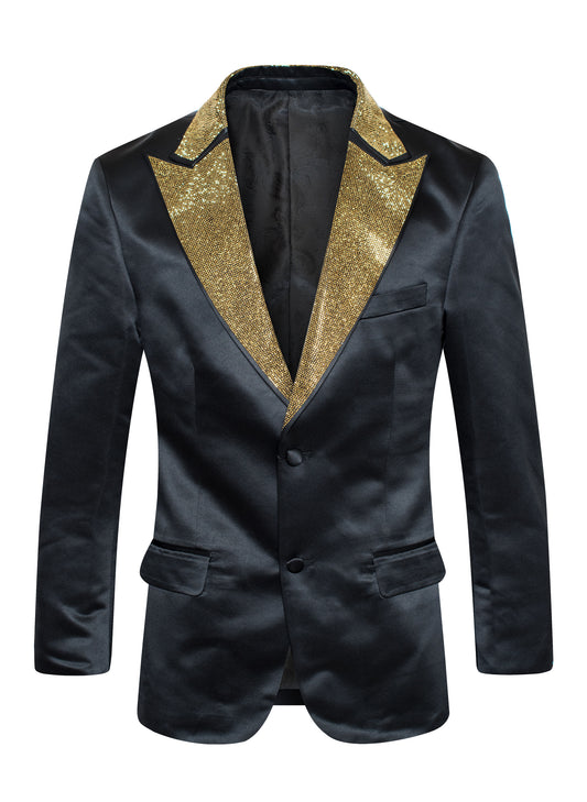 Lux Satin Rhinestone Blazer