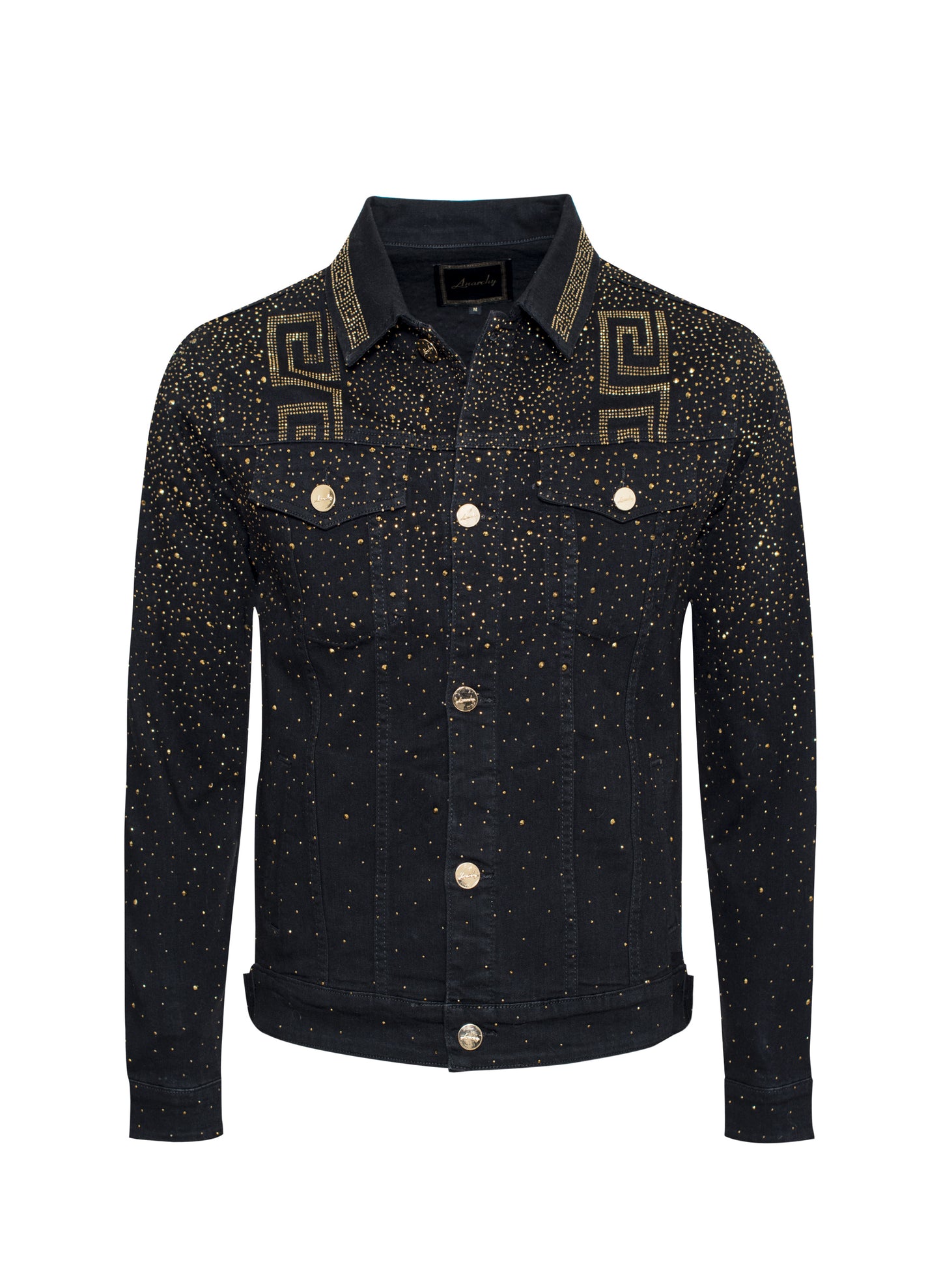 Greek Key Rhinestone Denim Jacket