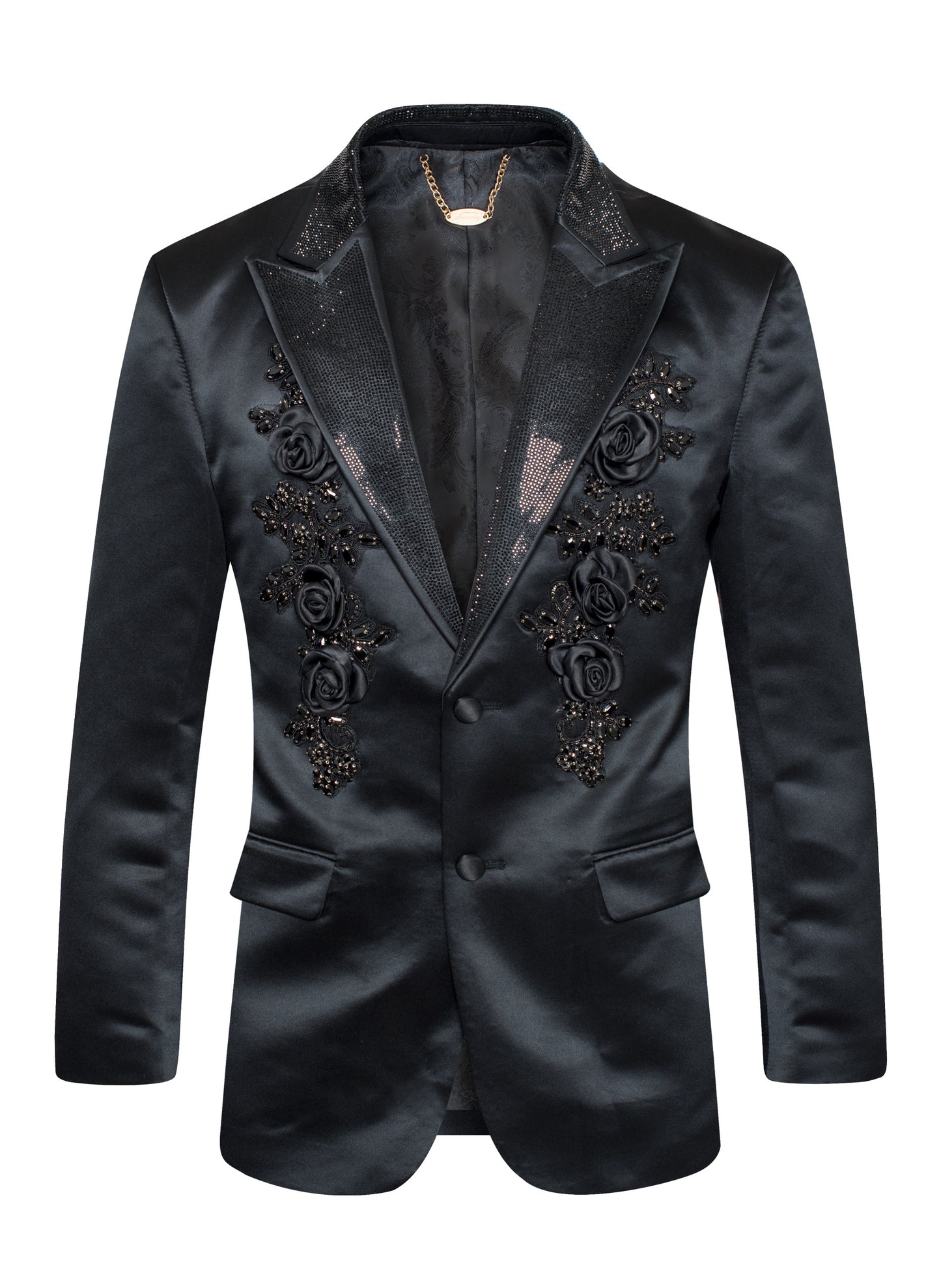 Lux Dimensional Floral Satin Blazer