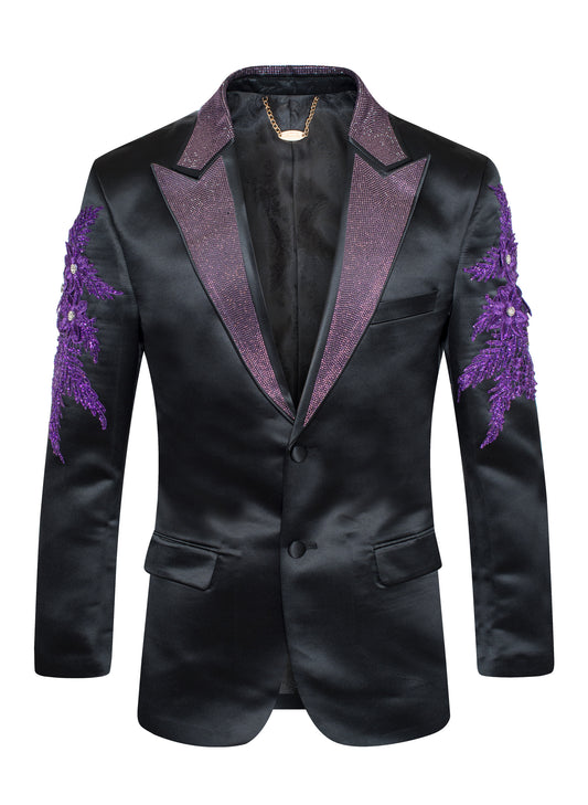 Lux Violet Satin Blazer