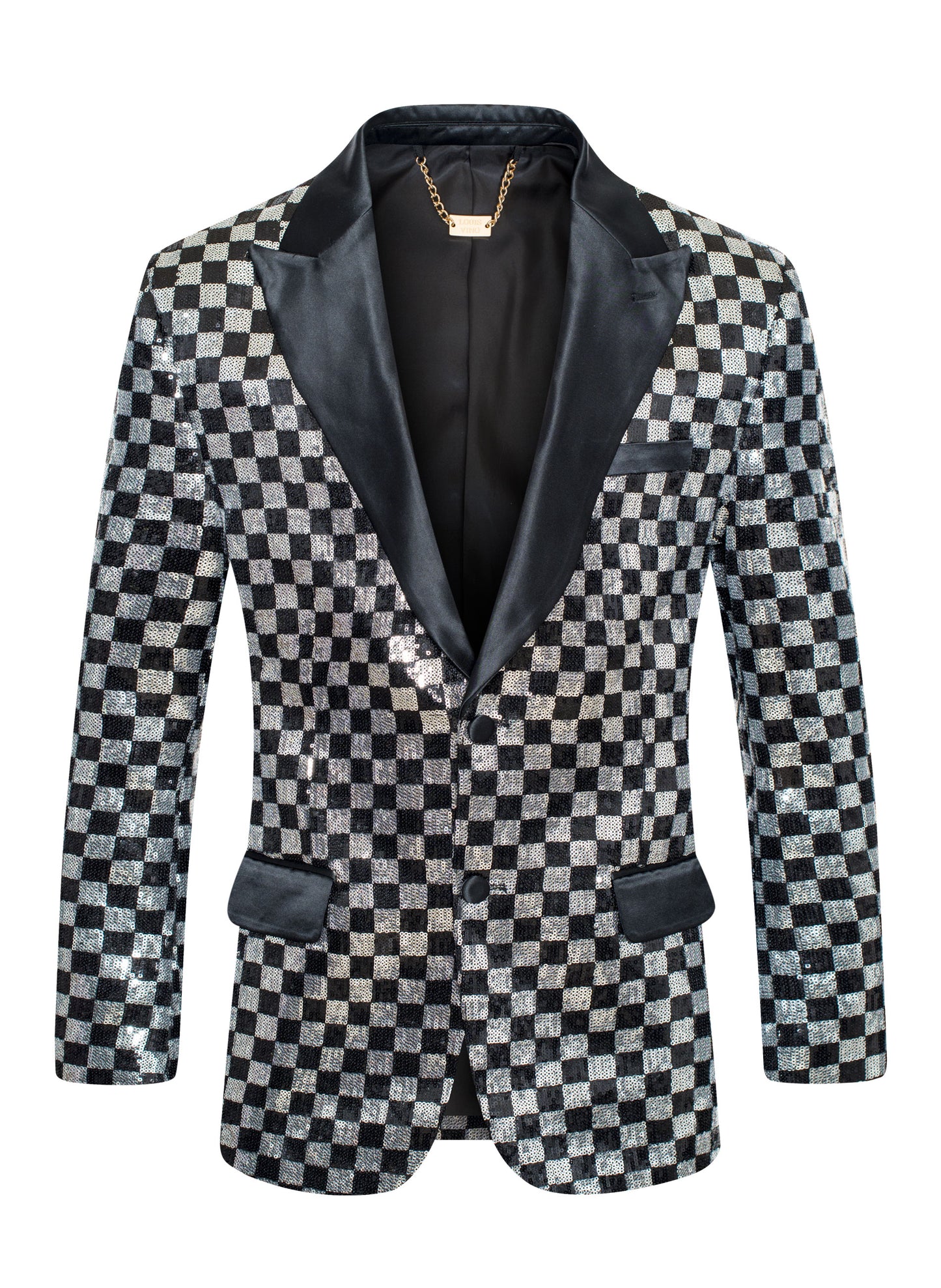 Checkered Sequin Blazer